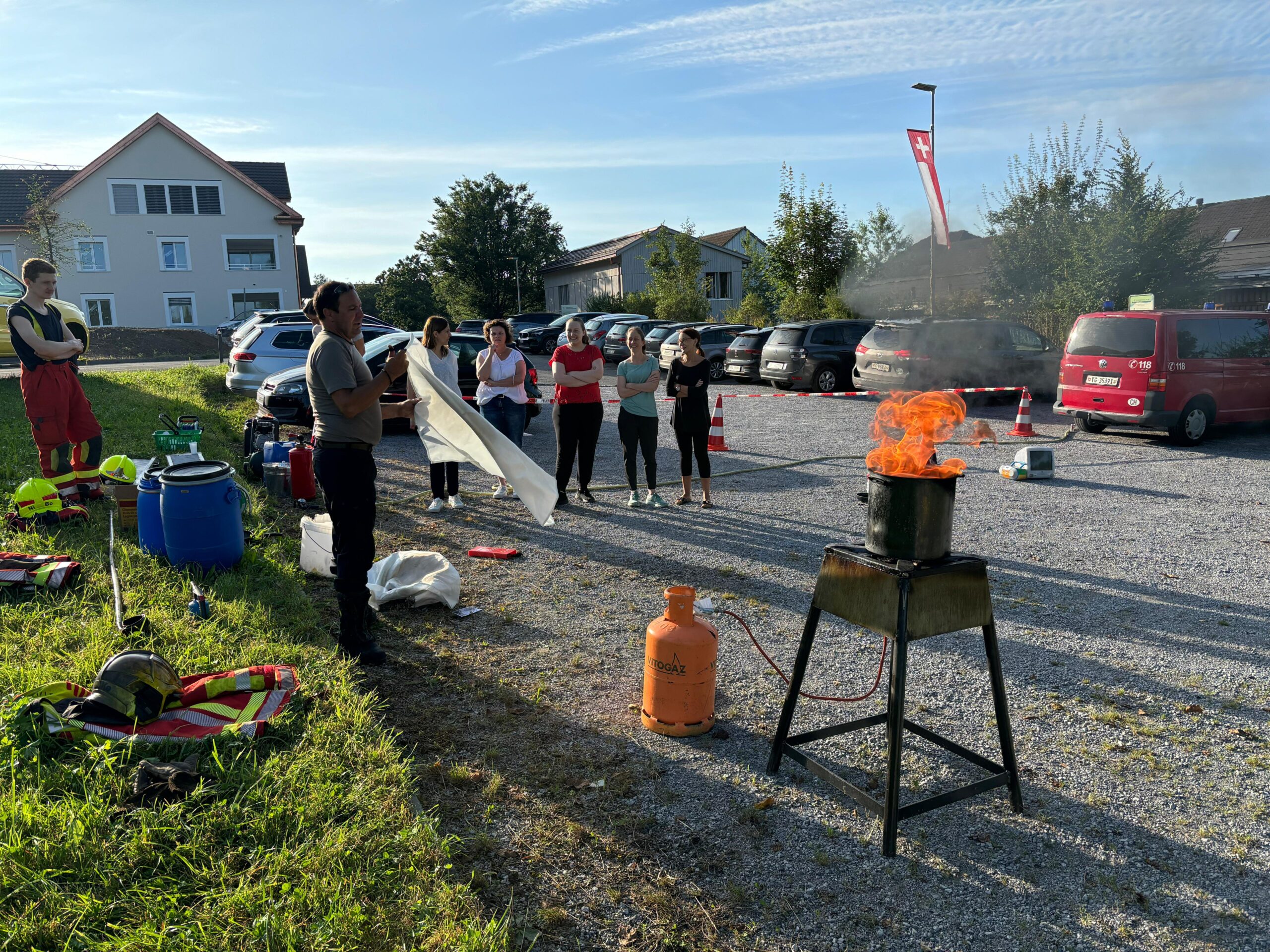 Ausbildung Kleinlöschgeräte Schule Stettfurt